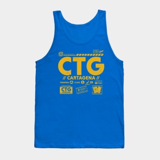 Vintage Cartagena CTG Airport Code Travel Day Retro Travel Tag Tank Top